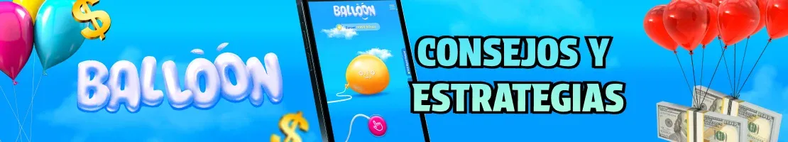 Banner de estrategias para Balloon — gestión del bankroll, retiro automático y stop-loss