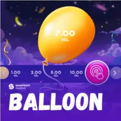 Balloon en 1Win — interfaz del juego con ficha de apuesta